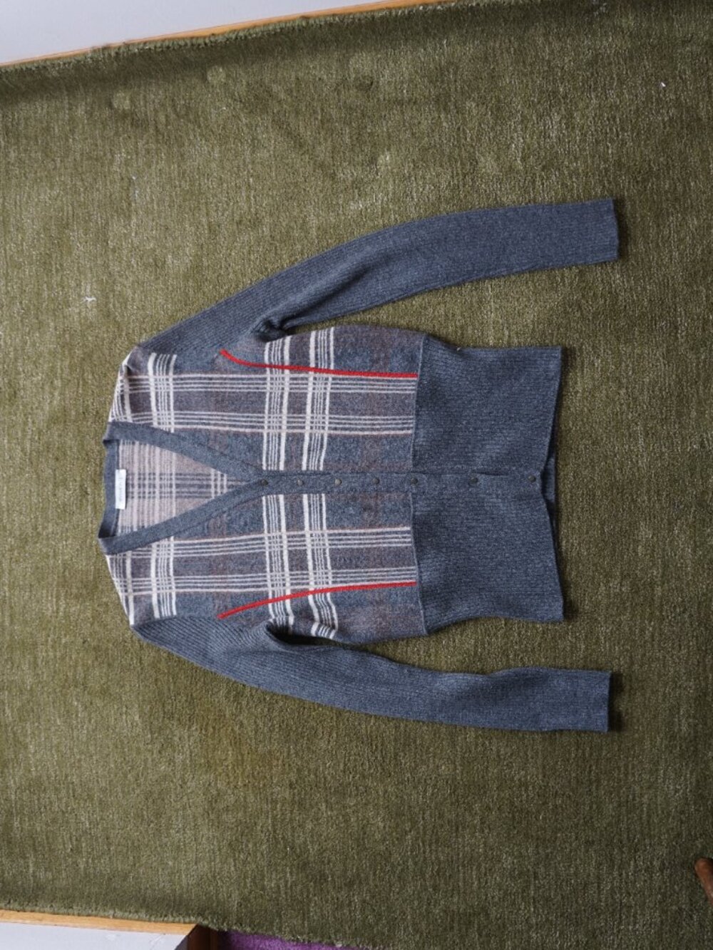 Vintage Rivamonti Wool Alpaca Silk Blend Plaid Cardigan – Made in Italy - Picture 2 of 11